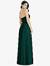 Rear View Thumbnail - Evergreen Strapless Notch Chiffon Maxi Dress