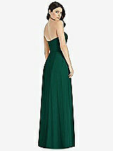 Rear View Thumbnail - Hunter Green Strapless Notch Chiffon Maxi Dress
