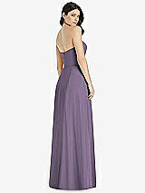 Rear View Thumbnail - Lavender Strapless Notch Chiffon Maxi Dress