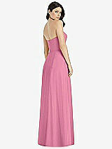 Rear View Thumbnail - Orchid Pink Strapless Notch Chiffon Maxi Dress