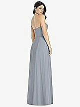 Rear View Thumbnail - Platinum Strapless Notch Chiffon Maxi Dress
