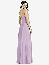 Rear View Thumbnail - Pale Purple Strapless Notch Chiffon Maxi Dress