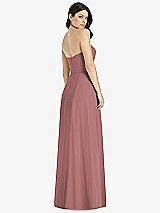 Rear View Thumbnail - Rosewood Strapless Notch Chiffon Maxi Dress