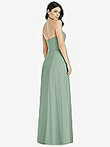 Rear View Thumbnail - Seagrass Strapless Notch Chiffon Maxi Dress