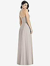 Rear View Thumbnail - Taupe Strapless Notch Chiffon Maxi Dress