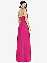 Rear View Thumbnail - Think Pink Strapless Notch Chiffon Maxi Dress