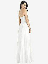 Rear View Thumbnail - White Strapless Notch Chiffon Maxi Dress