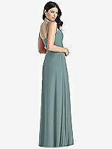 Rear View Thumbnail - Icelandic Tie-Shoulder Chiffon Maxi Dress with Front Slit