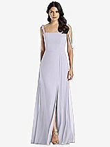 Front View Thumbnail - Silver Dove Tie-Shoulder Chiffon Maxi Dress with Front Slit