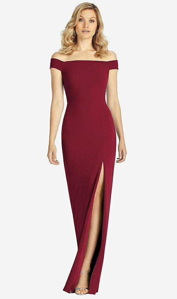 Front View - Burgundy After Six Bridesmaid Dress 6806