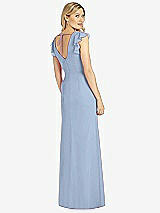 Rear View Thumbnail - Cloudy Ruffled Sleeve Mermaid Dress with Front Slit