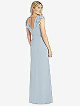 Rear View Thumbnail - Mist Ruffled Sleeve Mermaid Dress with Front Slit