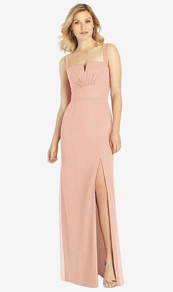 Front View - Pale Peach After Six Bridesmaid Dress 6811