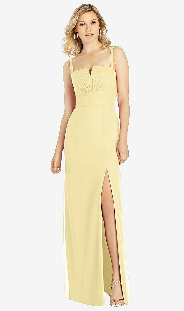 Front View - Pale Yellow After Six Bridesmaid Dress 6811