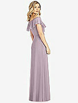 Rear View Thumbnail - Lilac Dusk Ruffled Cold-Shoulder Maxi Dress