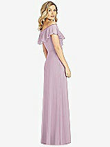 Rear View Thumbnail - Suede Rose Ruffled Cold-Shoulder Maxi Dress