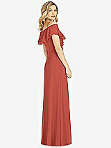 Rear View Thumbnail - Amber Sunset Ruffled Cold-Shoulder Maxi Dress