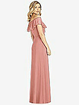 Rear View Thumbnail - Desert Rose Ruffled Cold-Shoulder Maxi Dress