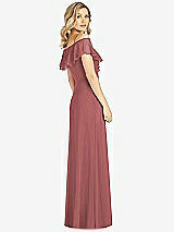 Rear View Thumbnail - English Rose Ruffled Cold-Shoulder Maxi Dress