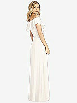 Rear View Thumbnail - Ivory Ruffled Cold-Shoulder Maxi Dress