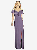 Front View Thumbnail - Lavender Ruffled Cold-Shoulder Maxi Dress