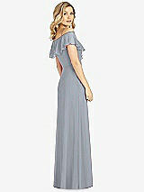 Rear View Thumbnail - Platinum Ruffled Cold-Shoulder Maxi Dress
