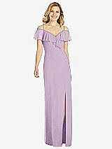 Front View Thumbnail - Pale Purple Ruffled Cold-Shoulder Maxi Dress