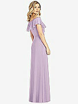 Rear View Thumbnail - Pale Purple Ruffled Cold-Shoulder Maxi Dress