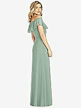 Rear View Thumbnail - Seagrass Ruffled Cold-Shoulder Maxi Dress