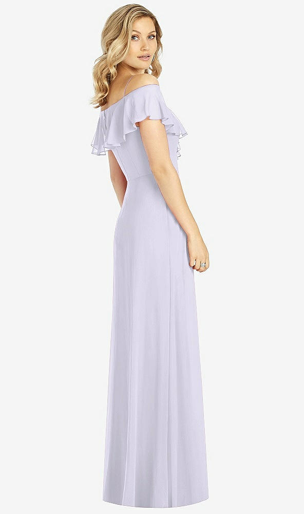 Back View - Silver Dove Ruffled Cold-Shoulder Maxi Dress