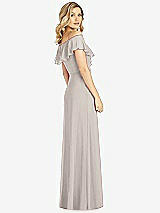 Rear View Thumbnail - Taupe Ruffled Cold-Shoulder Maxi Dress