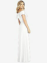 Rear View Thumbnail - White Ruffled Cold-Shoulder Maxi Dress
