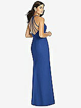 Rear View Thumbnail - Classic Blue Sunburst Strap Back Mermaid Dress