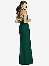 Rear View Thumbnail - Hunter Green Sunburst Strap Back Mermaid Dress