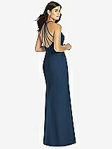 Rear View Thumbnail - Sofia Blue Sunburst Strap Back Mermaid Dress