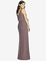 Rear View Thumbnail - French Truffle Blouson Bodice Mermaid Dress with Front Slit