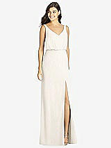 Front View Thumbnail - Ivory Blouson Bodice Mermaid Dress with Front Slit