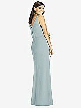 Rear View Thumbnail - Morning Sky Blouson Bodice Mermaid Dress with Front Slit