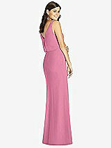 Rear View Thumbnail - Orchid Pink Blouson Bodice Mermaid Dress with Front Slit