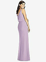 Rear View Thumbnail - Pale Purple Blouson Bodice Mermaid Dress with Front Slit