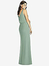 Rear View Thumbnail - Seagrass Blouson Bodice Mermaid Dress with Front Slit