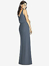Rear View Thumbnail - Silverstone Blouson Bodice Mermaid Dress with Front Slit