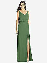 Front View Thumbnail - Vineyard Green Blouson Bodice Mermaid Dress with Front Slit