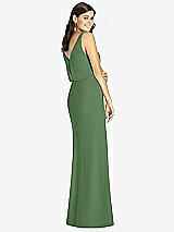 Rear View Thumbnail - Vineyard Green Blouson Bodice Mermaid Dress with Front Slit