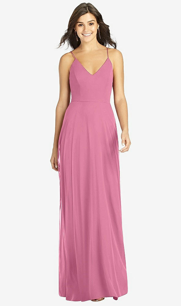 Front View - Orchid Pink Criss Cross Back A-Line Maxi Dress