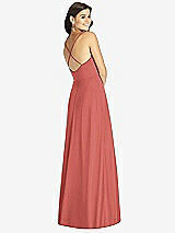 Rear View Thumbnail - Coral Pink Criss Cross Back A-Line Maxi Dress