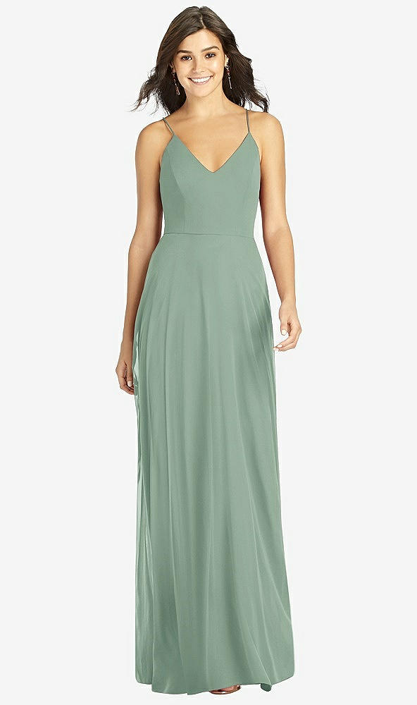 Front View - Seagrass Criss Cross Back A-Line Maxi Dress