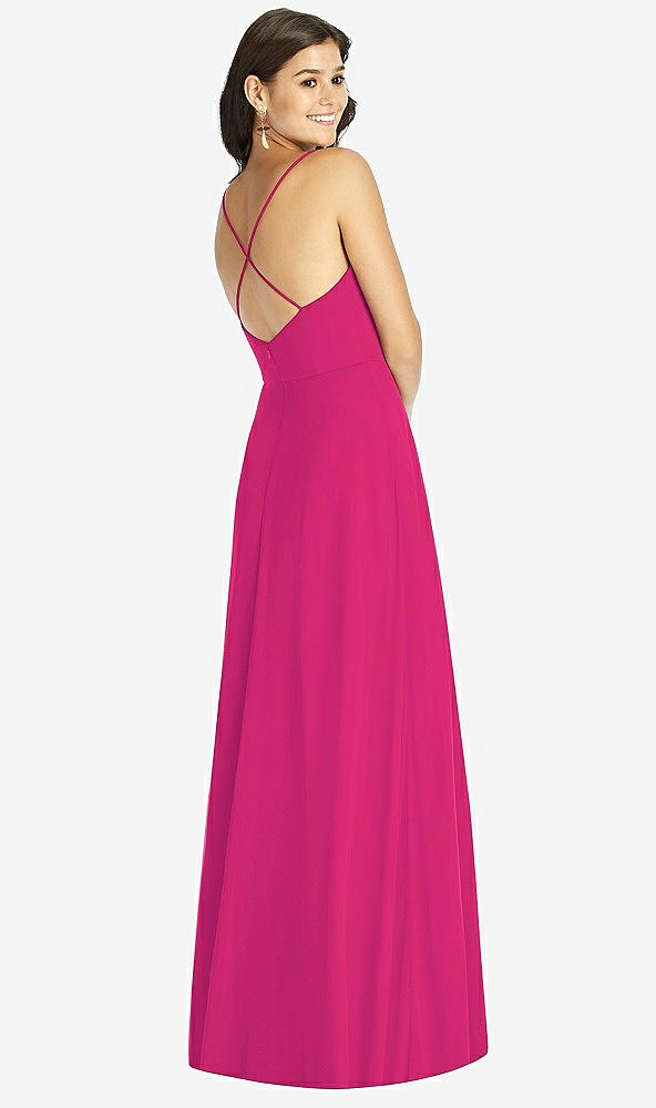 Back View - Think Pink Criss Cross Back A-Line Maxi Dress