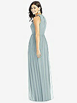 Rear View Thumbnail - Morning Sky Shirred Skirt Jewel Neck Halter Dress with Front Slit