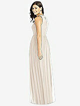 Rear View Thumbnail - Oat Shirred Skirt Jewel Neck Halter Dress with Front Slit